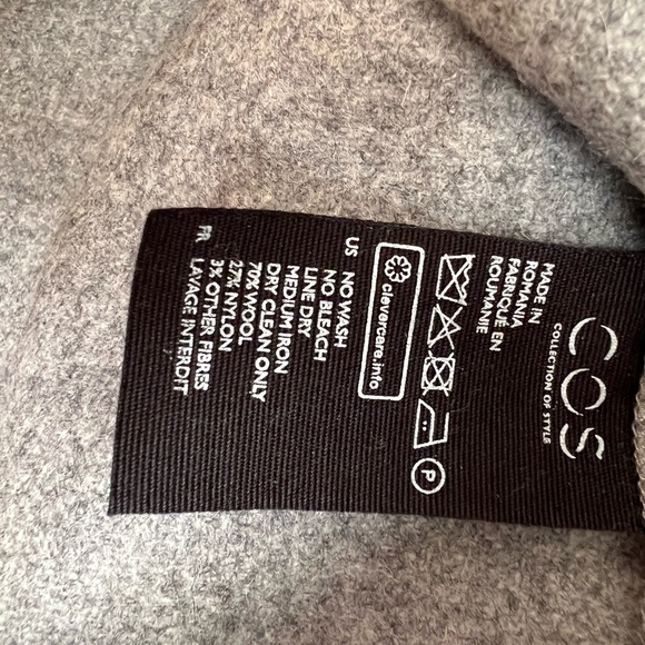 COS Grey Wool Plunging Neck Sweater Jacket - Picture 7 of 7